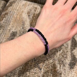 Black and Purple Beaded Bracelet